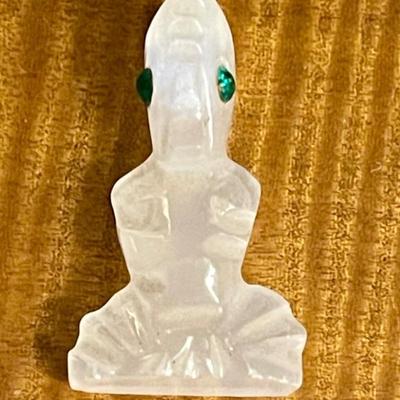 White Quartz And Green Stone Zuni Native American Fetish 