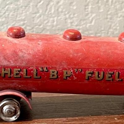 Antique Tin Diecast Shell "B P" Fuel Oil Toy Tanker 