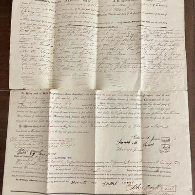 Historical Document 1838 Indenture Land Deed Thomas Jones & Edmond Jones - Joseph Hawking 