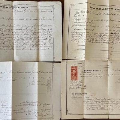 (2) Historical Documents 1865 & 1867 Warranty Deeds - Thomas Jones - Walden & Gravis 