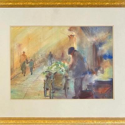 Fealing Lin Original Framed Watercolor San Marino California