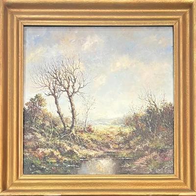 Original Hans Bogojevic Oil Painting On Board In Ornate Gold Tone Frame