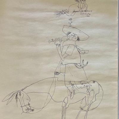 Original Joze Ciuha 1966 Artist Sketch 