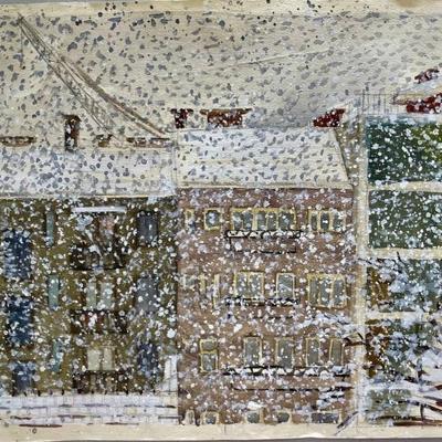 Original Painting On Paper Signed To Linnea From Joze Ciuha 1963 Out Of Frame