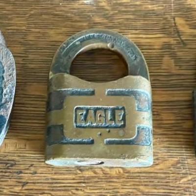 (3) Antique Locks - Dm & Co., Eagle, And 333 Without Keys (as Is)