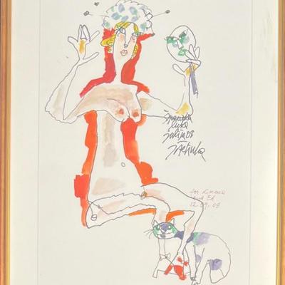 Original Joze Ciuha Female Sketch For Linnea And Ed 2008 In Frame