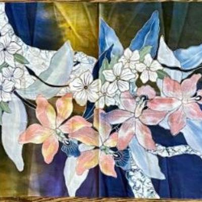 Hand Painted Batik From Yogyakarta Indonesia By Artist Yani - 50" X 18" 
