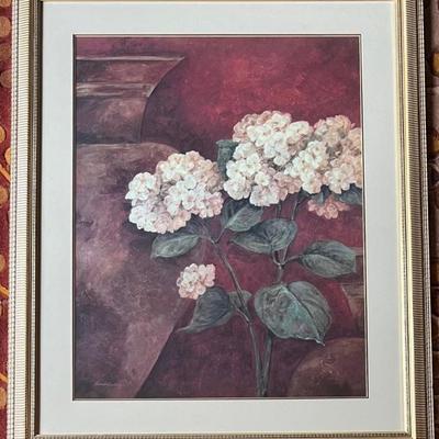 Large Pamela Gladding Vase Of Flowers Home Decor Print In Custom Frame With Original Tag