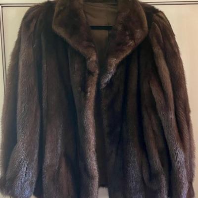 Bill Blass Ranch Mink Fur Coat Ladies Size Large 