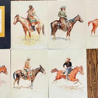 Frederic Remington 1956 Vintage Buckskins Series With 6 Color Prints By Penn Prints 