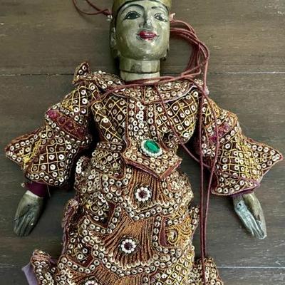 Antique Burmese String Puppet Marionette Carved Wood 