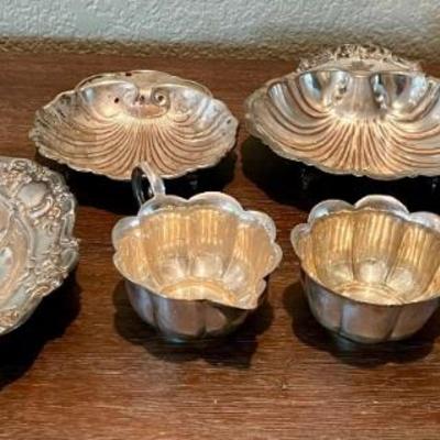 Vintage Silverplate England Cream And Sugar - Shell Footed Dishes - Towle Bowl 