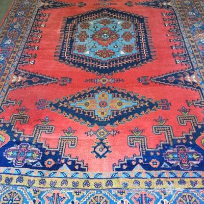 1943 Hand Knotted Antique 100 Percent Wool Persian Rug 6'10  X10'8 Vegetable Dye