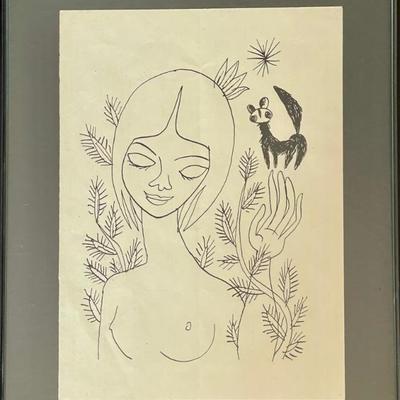 Joze Ciuha Original Ink Sketch Unsigned 8" X 10"