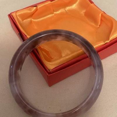 MMF093 Violet Jade Bangle Bracelet New