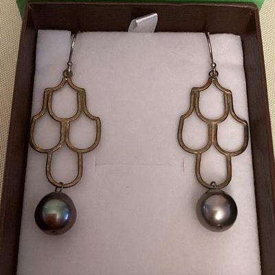 MMF112 Le Mana Perles Tahitian Pearl Earrings New