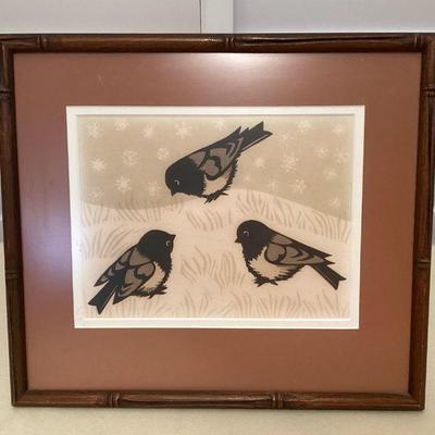 MMF056 Framed Picture “Winter Juncos” By Dale DeArmond 