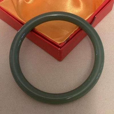 MMF104 Spinach Green Jade Bangle Bracelet New 