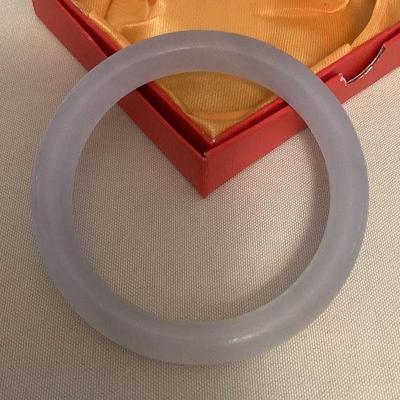 MMF097 Light Grey Jade Bangle Bracelet New 