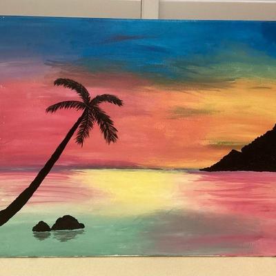 MMF016 Original Painting Of A Hawaiian Sunset