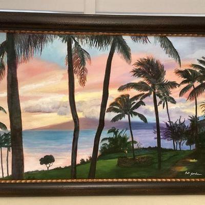 MMF121 Large Framed Original Scenic Painting By Pat Jordan