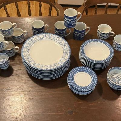 Oneida Blue Cups, Bowls, And Plates
