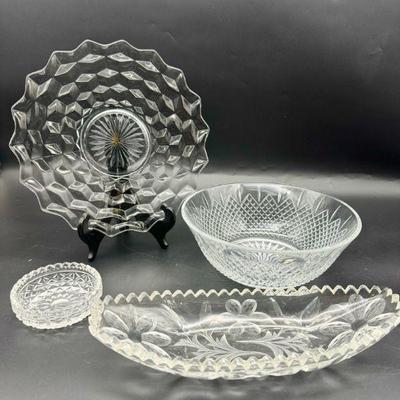 (4) Fostoria & More Gorgeous Clear Glass & Crystal Pieces
