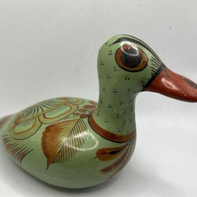Hand Painted Tonala Duck Signed from Mexico - Imperfect
