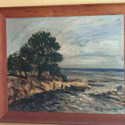 Signed Beachfront Painting
