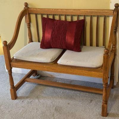 Wicker And Wood Bench
