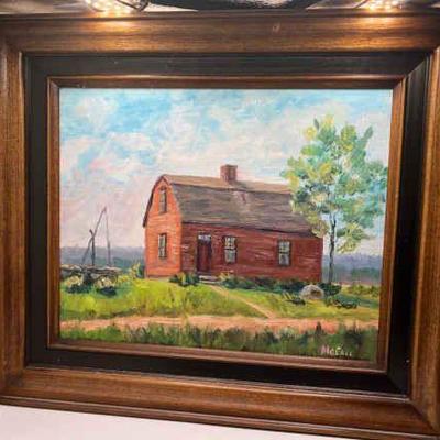 Framed Canvas Board Painting Signed Robert H. McCall
