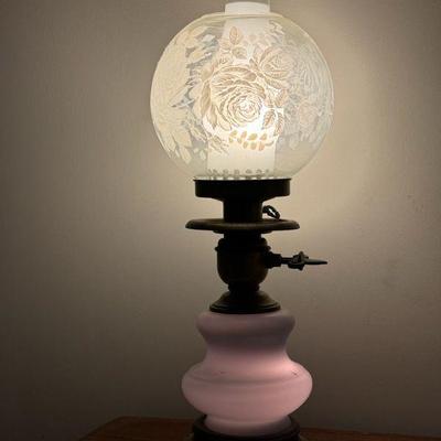Metal And Ceramic Hurricane Lamp

