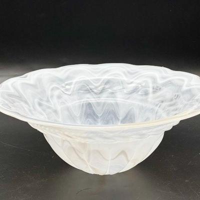 White Swirl Art Glass Bowl
