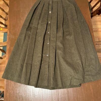 Vintage Austrian Wool & Alpaca Skirt With Antler Buttons
