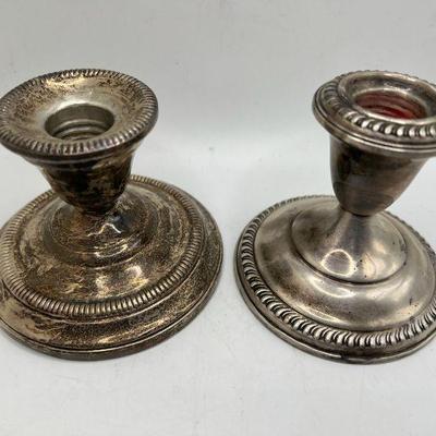 (2) Weighted Sterling Silver Candlesticks FT Kenilworth Watrous & Empire
