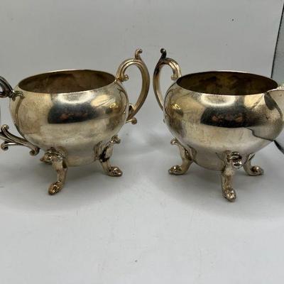 (2) Sterling Silver Or Silver Plate Sugar & Creamer
