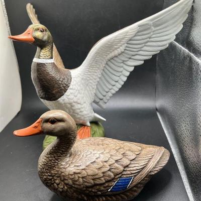 (2) Ducks Signed XX, FT Porcelain Holland Mold
