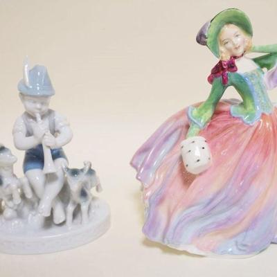 1018	ROYAL DOULTON & GEROLD PORCELLAN FIGURES, TALLEST APPROXIMATELY 8 IN HIGH
