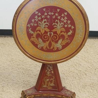 1233	PAINT DECORATED TILT TOP TABLE, APPROXIMATELY 24 IN X 26 IN
