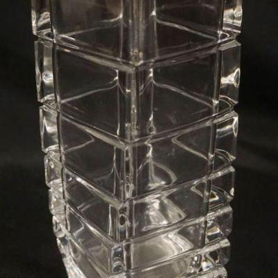 1004	ROSENTHAL CRYSTAL MODERNIST STUDIO LINE VASE, APPROXIMATELY 3 1/2 IN SQUARE X 9 IN HIGH
