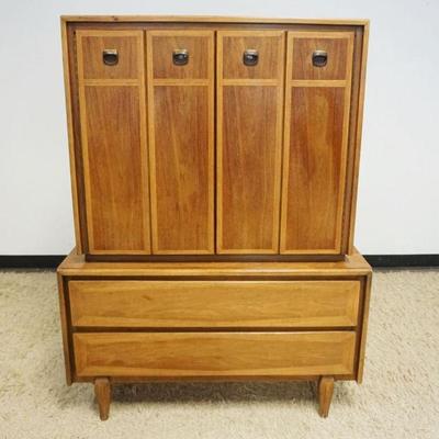 1199	AMERICAN OF MARTINSVILLE MID CENTURY MODERN HIGH CHEST WITH 2 DOORS CONCEALING 4 DRAWERS OVER 2 DRAWERS, APPROXIMATELY 42 IN X 19 IN...