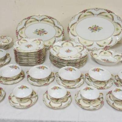 1036	NORITAKE *ROSEDALE* HAND PAINTED DINNERWARE, APPROXIMATELY 73 PIECES, 12-6 1/4 IN PLATES, 10-5 1/4 IN BOWLS, 8-10 IN PLATES, 12-7...