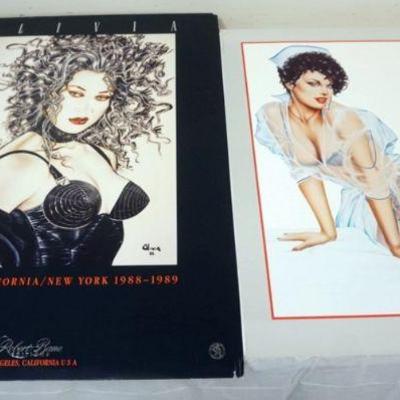 1154	OLIVIA DEBERADINIS SIGNED  PRINT AND POSTER, LARGEST APPROIMXTELY 34 IN X 26 IN, SOME WEAR TO CORNERS

