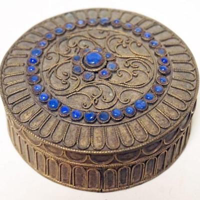 1265	ANTIQUE ROUND DRESSER BOX APPROXIMATELY 3 IN X 1 IN
