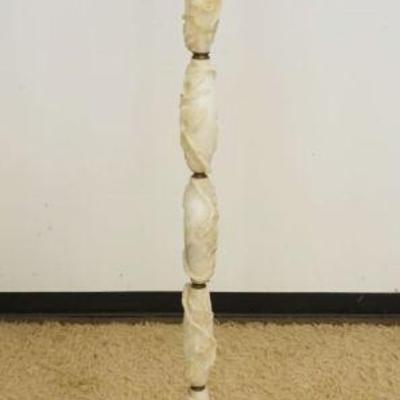 1230	CARVED ALABASTER FLOOR LAMP WITH MILK GLASS SHADE, APPROXIMATELY 69 IN H
