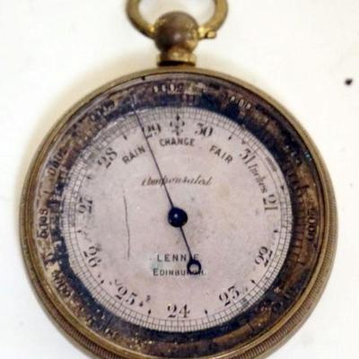 1257	ANTIQUE POCKET BAROMETER MISSING CRYSTAL
