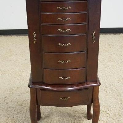 1201	CHERRY FLOOR STANDING JEWELRY CABINET, APPROXIMATELY 17 IN X 13 IN X 40 IN H
