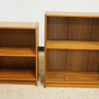 1187	2 DANISH TEAK BOOKCASES, LARGEST APPROXIMATELY 31 IN X 12 IN X 36 IN H
