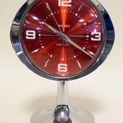 1168	MODERN STYLE BIG BEN WESTCLOCK ON PEDISTAL BASE, APPROXIMATELY 7 1/2 IN H
