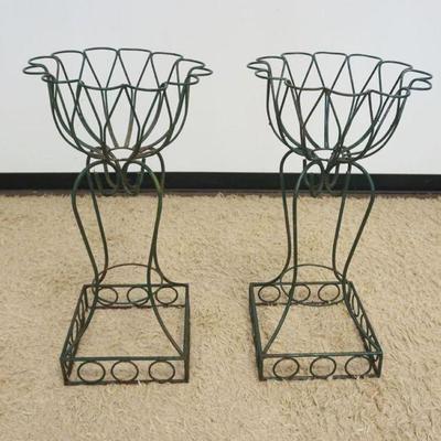 1227	PAIR OF WIRE PATIO PLANTERS, EACH APPROXIMATELY 17 IN X 33 IN
